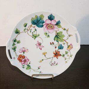 Bernardaud Limoges France 37 Porcelain Floral Serving Plate with Handles 11,5"